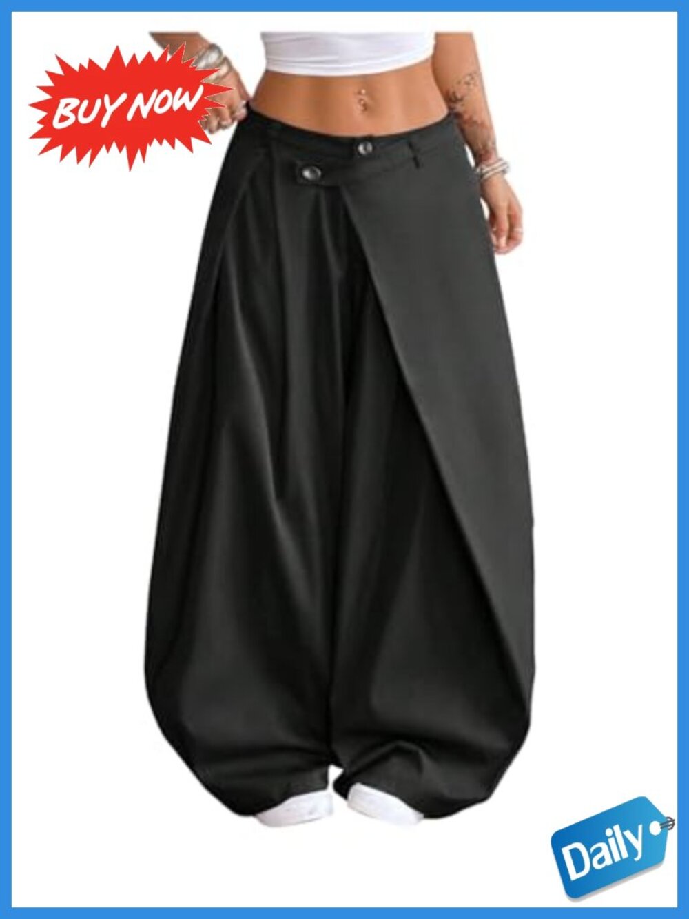 Women's Low Waist Barrel Cargo Pants Wide Leg Baggy Trousers